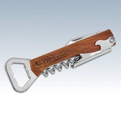 Wooden Bottle Opener & Wine Corkscrew