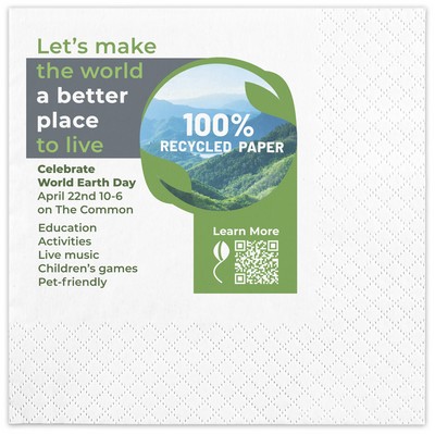 Diamond-Edge Embossed 100% Recycled Cocktail Napkins LOW QTY